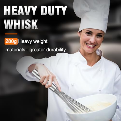 image for Walfos Whisk,14in Large Whisks, Heavy Duty Stainless Steel Wire Whisk 