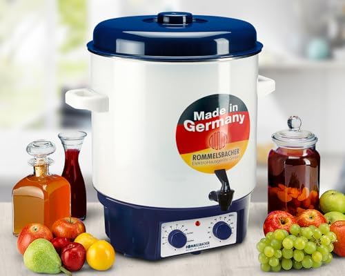 Bild 3 - ROMMELSBACHER Glühwein-/Einkochvollautomat KA 1804, MADE IN GERMANY, 2-Schicht-Emaillierung, 27 Liter/für 14 Gläser à 1 Liter, stufenlos regelbar, Entsafterschaltung, Zeitschaltuhr, Ablaufhahn, 1800 W