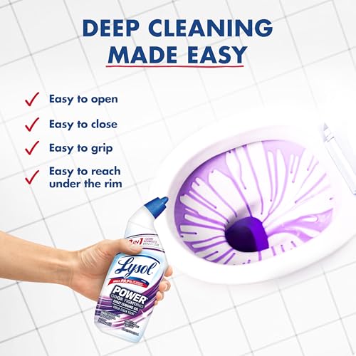 Image of Lysol Power + Odor Fighting Toilet Bowl Cleaner Gel, For Cleaning and Disinfecting, Stain Removal, Fresh Clean Scent, 24oz (Pack of 2)