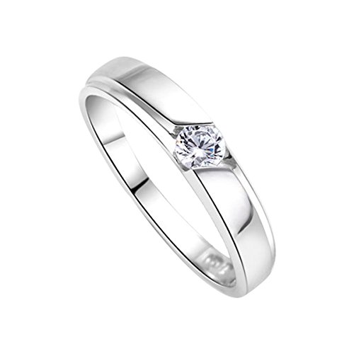 Preisvergleich Produktbild DEHANG Damen-Ring Herren-Ring Partnerringe Freundschaftsringe Strassring Sterling Silber mit zufälligem Geschenk Etui-Gr.52