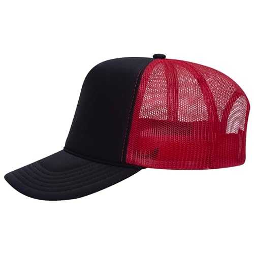 Image of OTTO Polyester Foam Front 5 Panel High Crown Mesh Back Trucker Hats in 97, Bulk, Wholesale