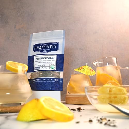 Image of Organic Positively Tea Company, White Peach Lemonade Tea, Loose Leaf, 4 Ounce