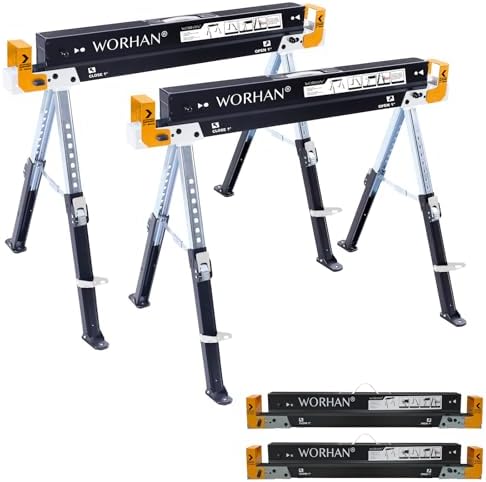 Work Easels a Pair (2 Units) Stable and Sturdy Workbench Stable Feet Adjustable Non-Slip Quick Fit Folding S600A