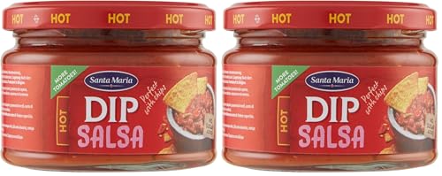Santa Maria Dip Salsa, Salsa Piccante Al Pomodoro, Con Aglio E Jalapenos, Ideale Come Accompagnamento Alle Tortilla Chips, Per Condire Verdure Fresche O Bruschette, Gusto Corposo E Deciso, 250 g