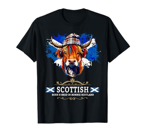 Idée de tenue de drapeau écossais pour femme et vache des Highlands d'Écosse T-Shirt