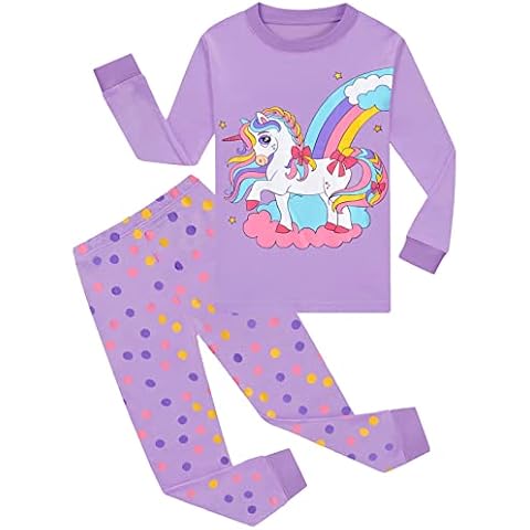 Girls Unicorn Pyjamas Set Kids Toddler Pjs Clothes 100% Cotton Long Sleeve Sleepwear Nightwear Outfits 1-2 Years Cover