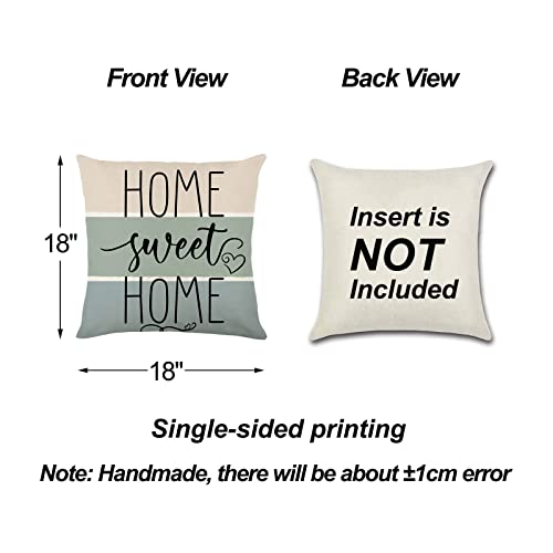 Gaonini Spring Pillow Covers 18X18 Set Of 4, Farmhouse Decor Eucalyptus Decorative Throw Pillow Covers Outdoor, Home Sweet Home Bless Our Home Couch Pillows Cases For Home Sofa Cushion #TOP1