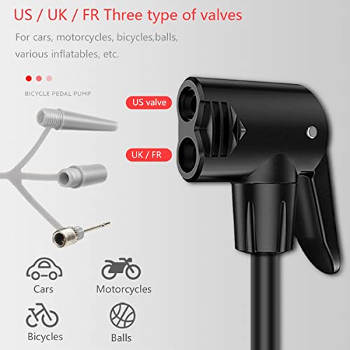 Bike Floor Pump, Portable Bike Tire Pump With Accurate Pressure Gauge And Smart Valves, Bicycle Foot Air Pump Mercury For Cars,Bicycles,Motorcycles, Balls And Other Inflatables #TOP5