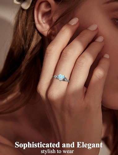 Celtic Knot Rings for Women 925 Sterling Silver Solitaire Ring Wedding Engagement Band Heart Birthstone Jewelry Size 5-102