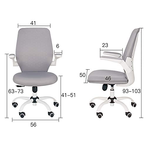 Chaise de bureau pivotante à dossier haut et accoudoirs rabattables - 2