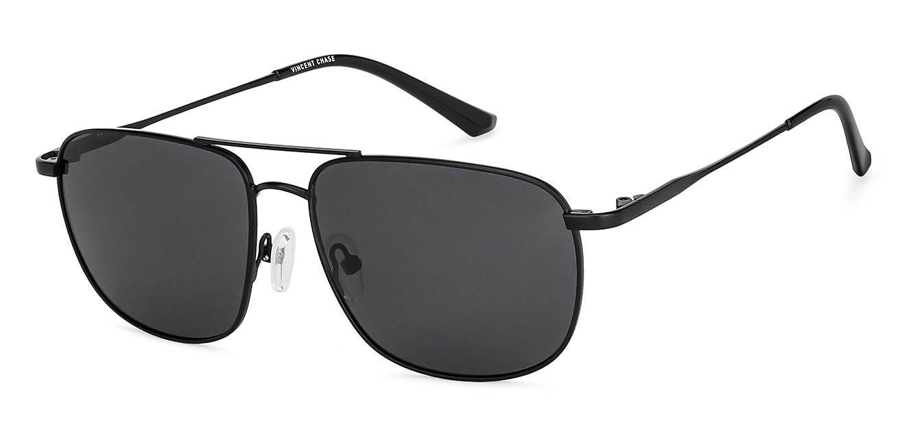 By Lenskart | Full Rim Square Stylish Sunglasses | Polarized And 100% UV Protected | Men & Women | Medium | Vc S13116-image-25