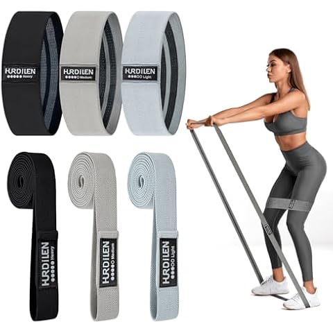 Hurdilen Resistance Bands for Working Out Set, 3 Pcs Pull Up Bands and 3 Pcs Assistance Bands with Door Anchor for Legs, Glutes, Hip, Fabric Loop Bands Workout Bands Resistance for Gym, Home, Office Cover