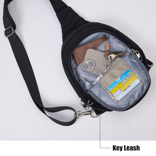 XINCADA Anti Theft - RFID Wallet - Locking Zipper - Small Crossbody Bags For Women Travel Shoulder Sling Black Purse4