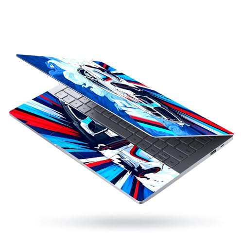 Image of Full Body Laptop Skin Upto 15.6 inch Sticker Compatible for Dell /HP /Lenovo /Acer /Asus All Laptop Size Upto 14 to 15.6 Inch with car Water Splash Mouse pad - BMW M Sport White Splash
