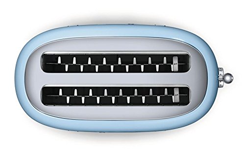 Smeg TSF02PBUS 50's Retro Style Aesthetic 4 Slice Toaster, Pastel Blue