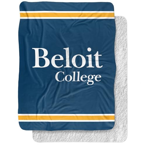 Beloit College Blanket, 60"x80" Primary Logo Silky Touch Sherpa Back Super Soft Throw Blanket