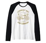 Photo Gallery design retrò per appassionati di biciclette in stile vintage per ciclisti maglia con maniche raglan Photo Gallery design retrò per appassionati di biciclette in stile vintage per ciclisti maglia con maniche raglan