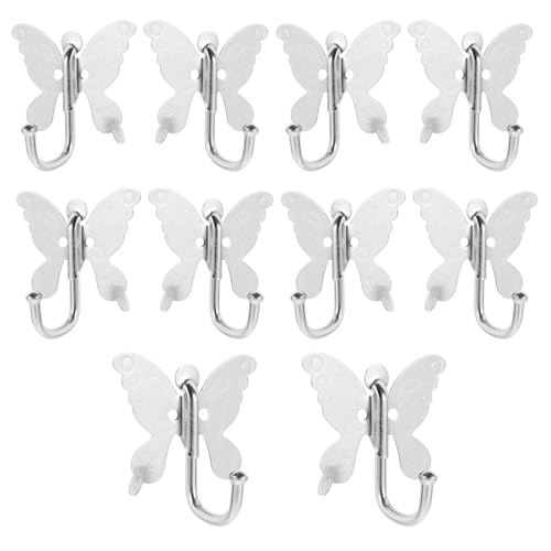 BAZEITFLOW ステンレス製バタフライ壁掛けフック 蝶形状 多用途コートハンガー 収納便利 家 オフィス 屋外対応
