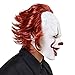 shyhand Scary Clown Mask Joker Mask with Glowing Eyes Creepy Halloween Clown Mask Latex Cosplay Costume Prop for Adults