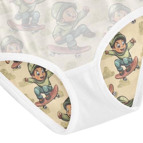ZZKKO Skateboarding Boy Girls Underwear Toddler Panties for Girls Comfort Brief Size 2-8T4
