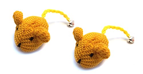 Crochet Mouse Cat Toy - 2 Pk Yellow Color