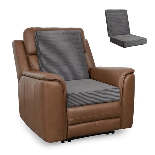 HIGOGOGO Corduroy Recliner Chair Cushion with Lumbar Support Pillow Soft