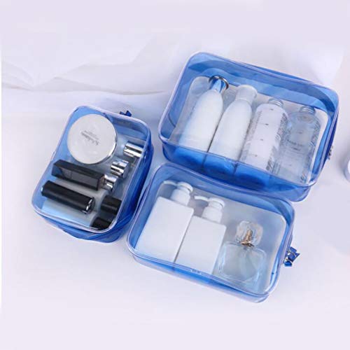 Bolsa de higiene pessoal transparente com 3 peças Lurrose à prova d'água, bolsa de maquiagem de PVC