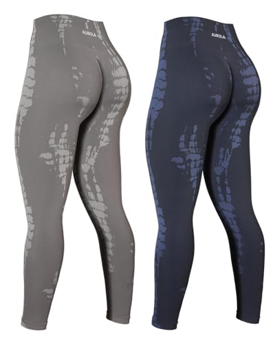 Image of AUROLA Serpent Snake Seamless Scrunch Workout Leggings for Women,Girls Squat Proof Ribbed Thick Active Gym Pants