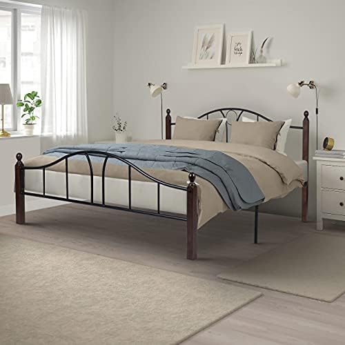 Metallika Toronto Queen Size Metal Bed (Glossy Finish, Multicolour) By FurnitureKraft