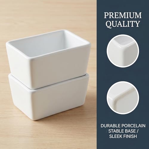 Image of DOITOOL 2PCS Ceramic Sugar Packet Holder for Coffee Bar, Small Tea Bag Organizer for Counter, White Porcelain Sugar Holder Sweetener Packet Caddy for Restaurant, Office and Home Coffee Station