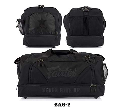 Fairtex Gym Bag Bag-2 All Black Gear Equipment Muay Thai Kickboxing MMA K1