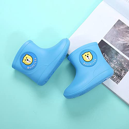 IWIHMIV Toddler Rain Boot Waterproof Kids Shoes Baby Rain Boys Toddler Girls Rubber Baby Shoes（Blue,12 Months3