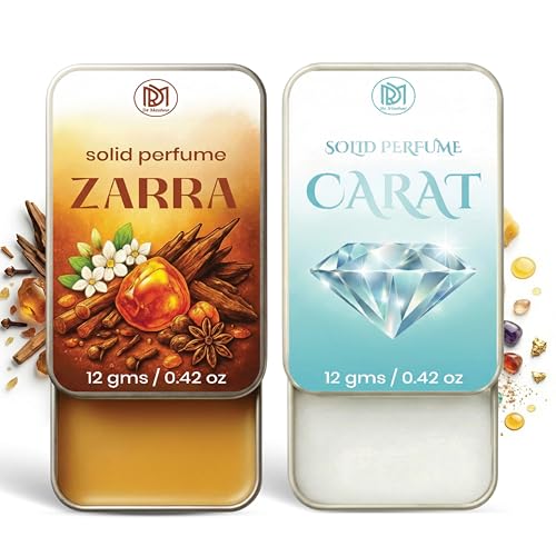 Image of Dr.Mashur Solid Perfume |zarra&Carat Alcohol Free Wax Perfume Balm, Long Lasting | Pocket Tin 12g, Pack Of 2| Non Greasy Smooth Glide, Travel Friendly Men And Women