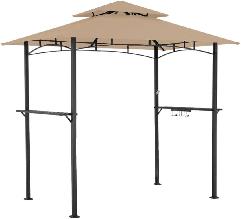 Garden Winds Custom Fit Replacement Canopy Top Cover Compatible with The Aecojoy Ss16087gr 8' x 5' Grill Gazebo - Upgraded Performance RIPLOCK 350 Fabric