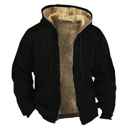 GOFULY Mens Jackets Winter Sherpa With Hood Heavyweight Coats Fuzzy Fleece Full Zip Graphic Hoodies Fall Clothes Trendy