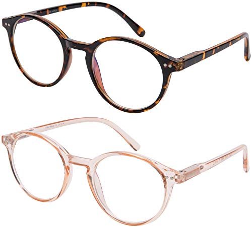 Image of Yogo Vision Blue Light Blocking Glasses Men Women Computer Anti Eyestrain Glasses Round Frame Blue Light Blocker Eyeglasses