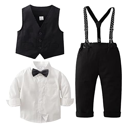 Tiepant Boys 3-Piece Vest Suits Long Sleeve Gentleman Outfits Set for Toddler2