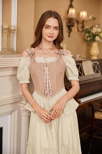 Image of Scarlet Darkness Women's Renaissance Corset Tops Lace Up Overbust Bustier