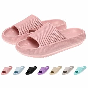 sharllen Cloud Slides for Kids, Non-Slip Bathroom Shower Quick Drying Comfy Soft Thick Sole Kids Slides, Kids Slippers…