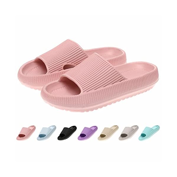 sharllen Cloud Slides for Kids, Non-Slip Bathroom Shower Quick Drying Comfy Soft Thick Sole Kids Slides, Kids Slippers…
