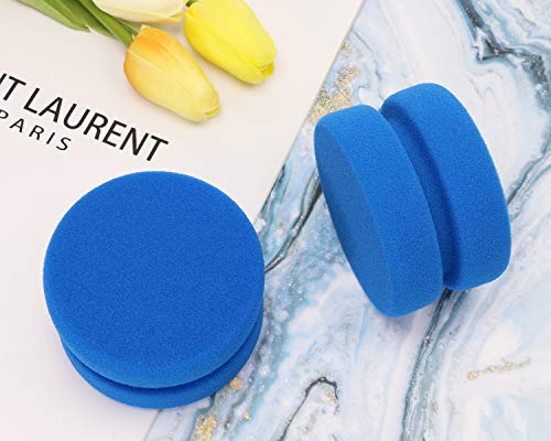 Paint Sponge Applicator PENTA ANGEL 2Pcs 3.1 Inch Double-Side Round Detail Sponge Painting Sponges for Acrylic Oil Watercolor Art Paint or Car Waxing Kitchen Cleaning (Blue) - Image 5