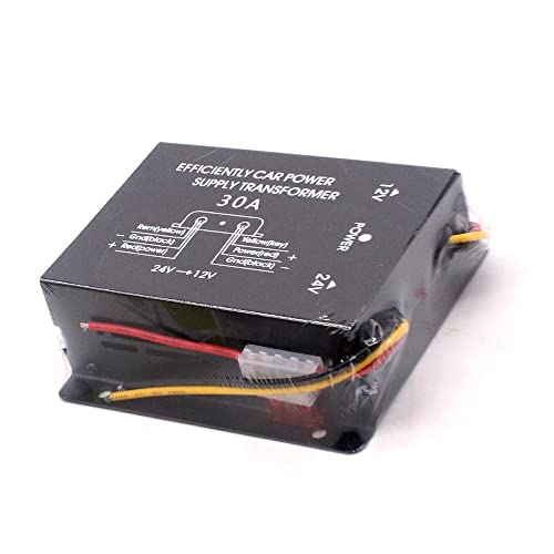 Sound Way Convertidor CC DC 30A 24v a 12v para Coche, Transformador de Voltaje automático,...
