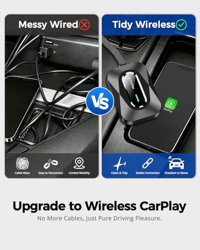 Image of Wireless CarPlay Adapter, 2-in-1 Wired to Wireless Dongle for Apple CarPlay & Android Auto, Seamless Auto-Reconnect, No Delay, Stable Signal for Maps & Calls, 2026 Upgraded Version