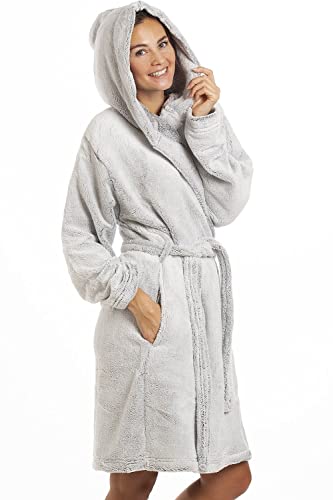 Camille-Womens-Supersoft-Deep-Pile-Pink-and-Grey-Fluffy-Hooded-Bathrobes