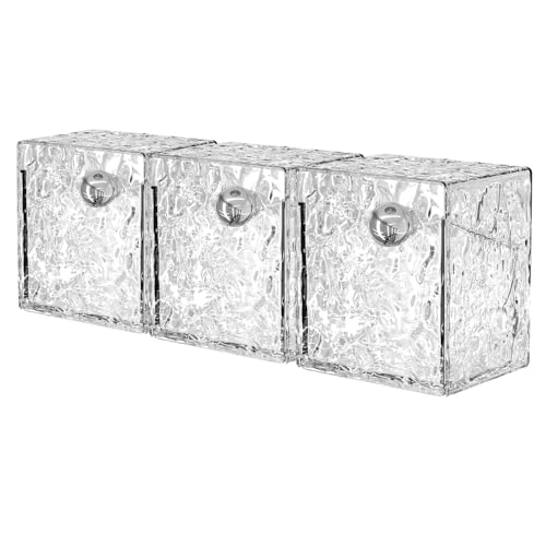 MiOYOOW Distributeur de Coton Tige Mural, 3 Pcs Boîte de Rangement Ouverte Inclinée, Récipient pour Tampons Cosmétiques, Conteneurs de Maquillage pour la Maison de Salle de Bain