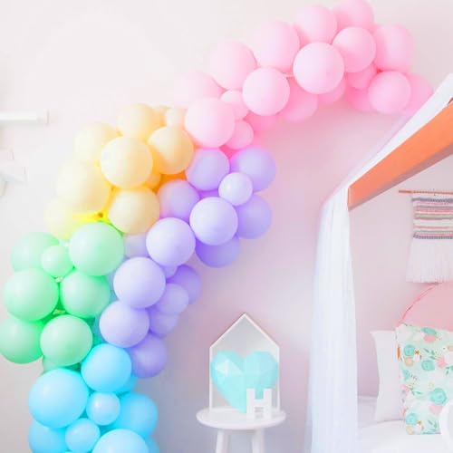 100 Pezzi Palloncini Compleanno 12 Pollici (30 cm) Palloncini Arcobaleno 100% Lattice Naturale Palloncini Colorati per feste battesimo
