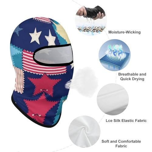 Balaclava con Estampado de Estrellas para Hombres y Mujeres, Máscara Facial Transpirable para Protección Solar, Cubre Cabeza Completa para Senderismo, Ciclismo, Correr, Conducción miniatura 3