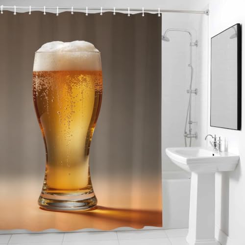 Rideau Douche 150x200 Bière polyester imperméable avec œillets pour baignoire