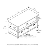 FURINNO Turn-N-Tube Coffee Table, 31.22D x 15.5W x 15.8H in, French Oak Grey/Black/Black - Image 3