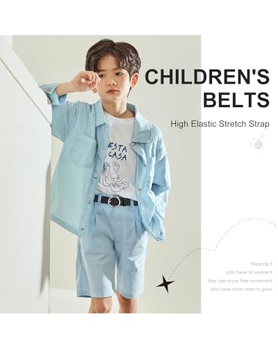 AWAYTR Kids Elastic Leather Belt - Stretch Belt for 3-16 Girls and Boys 16"-31.5"2